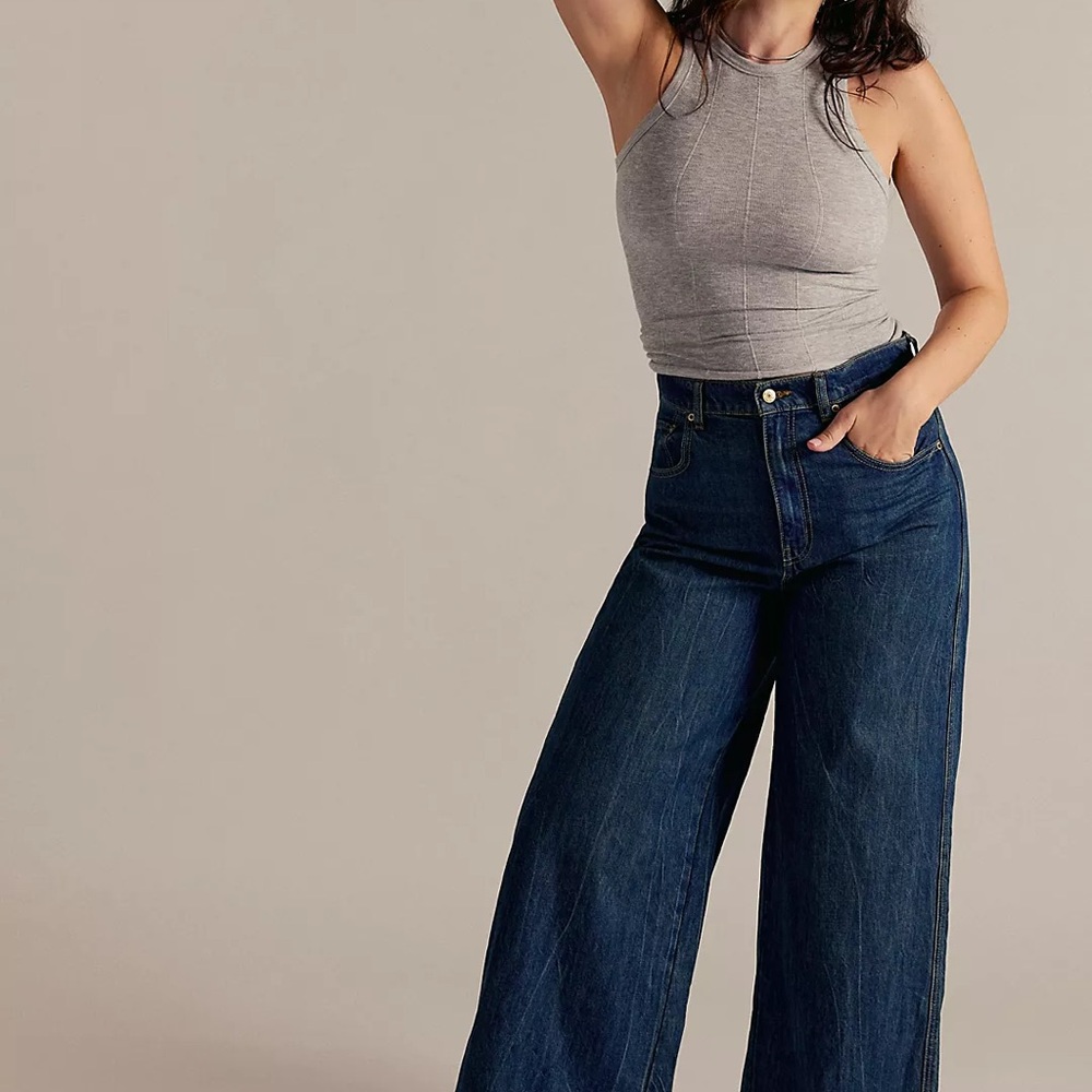 NWT Free People CRVY Gia Wide Leg Jeans